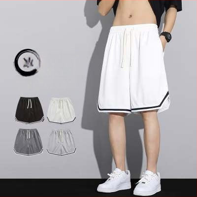 Vyriški krepšinio šortai, penkių ketvirtinių ilgis, poliesterio tinklo greitai džiūstantis audinys, tiesus kirpimas, vasaros sportui