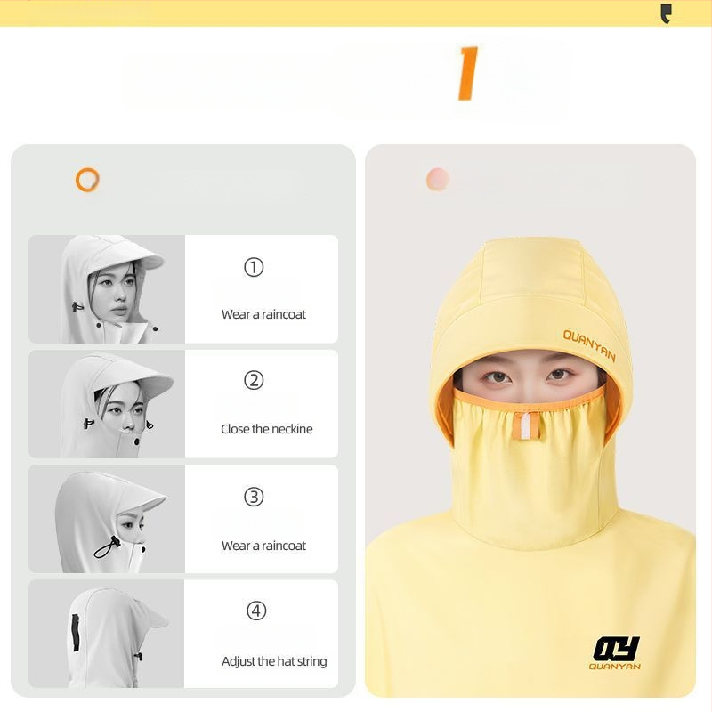 Πόντσο ποδηλάτου με πλήρη κάλυψη σώματος, ψηλό γιακά, PVC ύφασμα και PU συγκολλητικό στρώμα αδιάβροχο