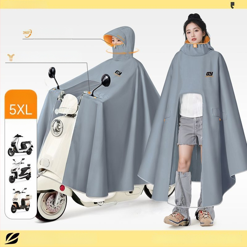 Πόντσο ποδηλάτου με πλήρη κάλυψη σώματος, ψηλό γιακά, PVC ύφασμα και PU συγκολλητικό στρώμα αδιάβροχο
