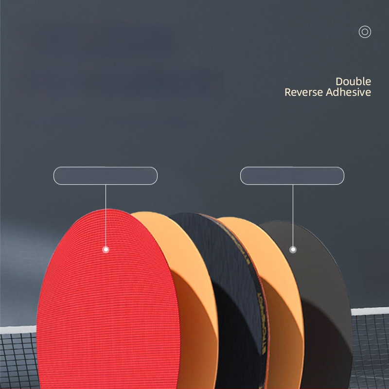 Kaks pingpongi raketi komplekti shakehand käepidemega, kõrge elastsus, poplar leht, positiivse liimiga kumm, kaasas kate ja 3 palli