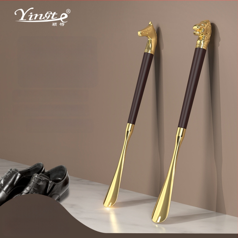 Prabangus medžio lydinio kulninis įrankis batims su liūto galva ir arklio galva, dvylikos Zodiako ženklų motyvas, 32 cm ilgio, modelis XB137, Yingte