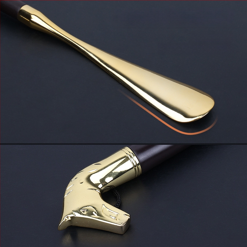 Prabangus medžio lydinio kulninis įrankis batims su liūto galva ir arklio galva, dvylikos Zodiako ženklų motyvas, 32 cm ilgio, modelis XB137, Yingte