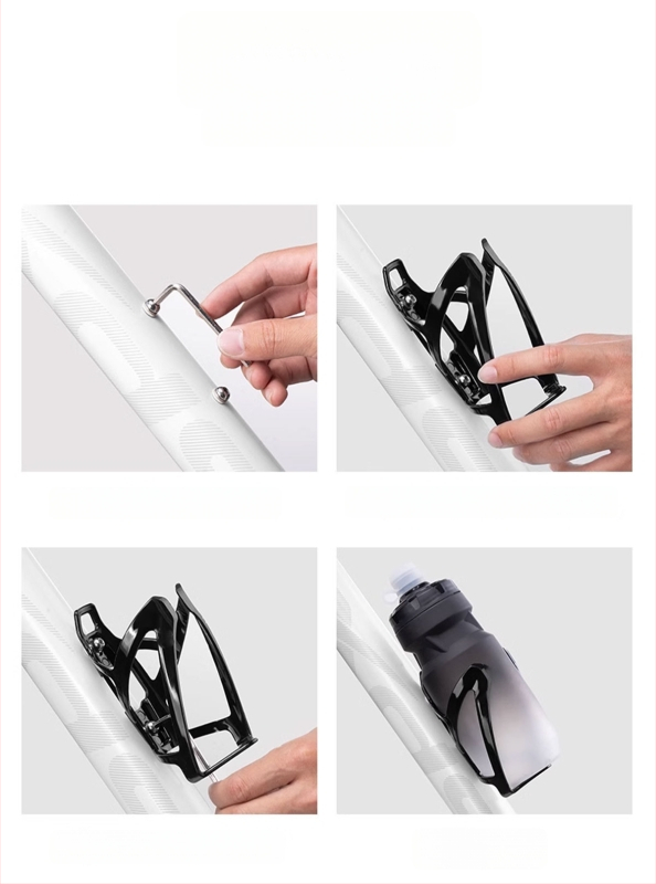 Veepudelikorv jalgrattale; maanteede ja mägiratta jaoks sobiv; PC materjal, sisaldab kruvisid, kohandatav, bränd DRCK/HROS.