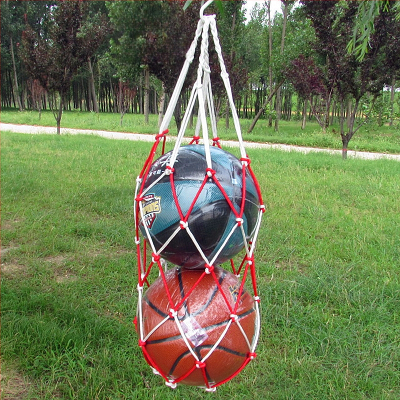 Tinklelio kamuolių krepšys krepšiniui, futbolui ir tinkliniam sportui; didelė talpa; medžiaga: poliesteris, polipropilonas; pritaikymas