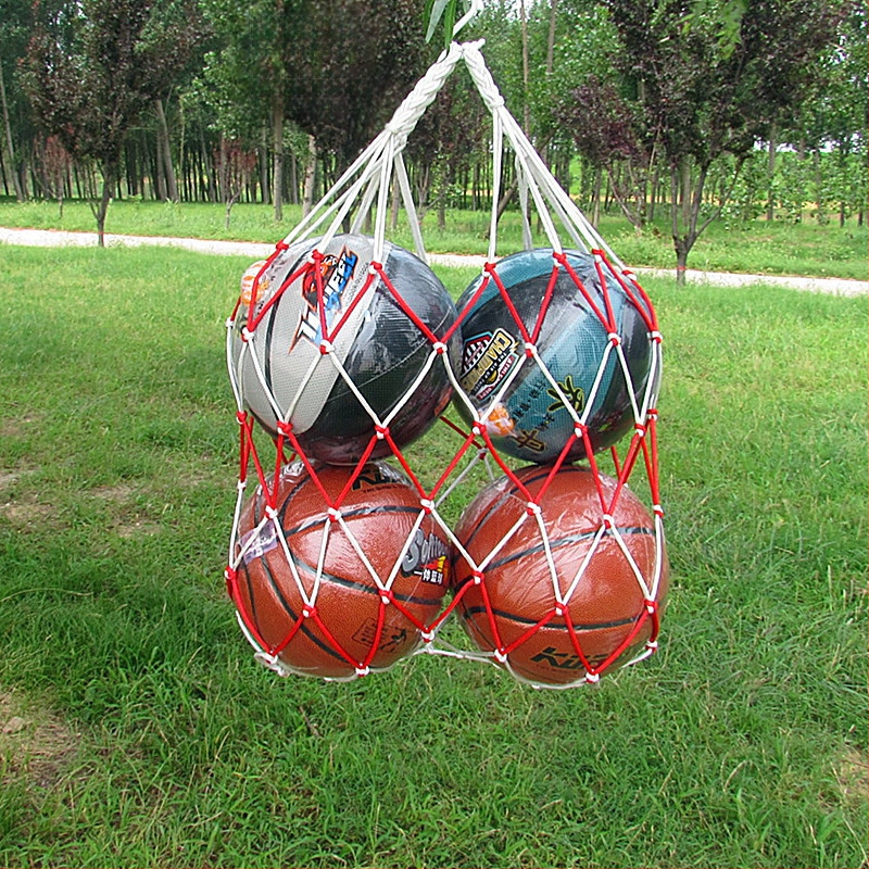 Tinklelio kamuolių krepšys krepšiniui, futbolui ir tinkliniam sportui; didelė talpa; medžiaga: poliesteris, polipropilonas; pritaikymas