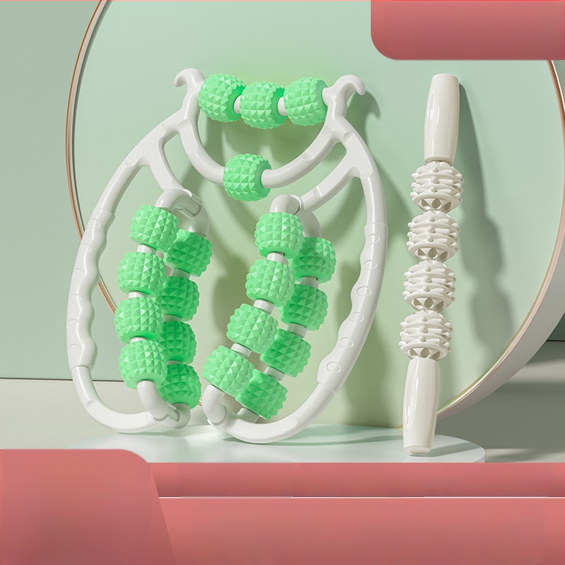 Jalaha massaažirull rõngaskujuline rattastega — kaasaskantav, sääre massaaž (3–4 ratast)