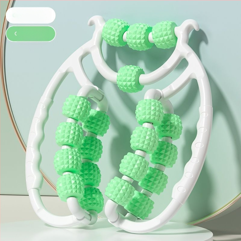 Jalaha massaažirull rõngaskujuline rattastega — kaasaskantav, sääre massaaž (3–4 ratast)