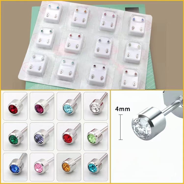 Όπλο τρυπήματος αυτιού – Ανοξείδωτος χάλυβας 316, ηλεκτροπλατίωση, unisex, απλό στυλ, κύκλος, καρδιά, πέντε αστέρια