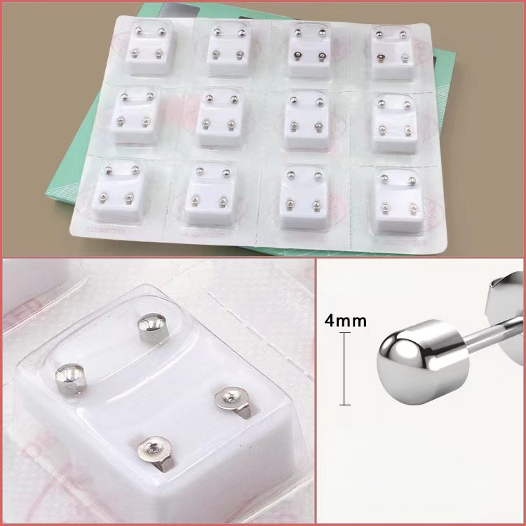 Όπλο τρυπήματος αυτιού – Ανοξείδωτος χάλυβας 316, ηλεκτροπλατίωση, unisex, απλό στυλ, κύκλος, καρδιά, πέντε αστέρια