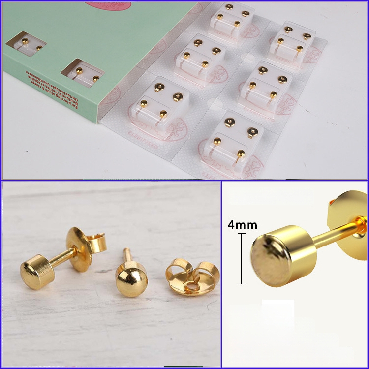 Όπλο τρυπήματος αυτιού – Ανοξείδωτος χάλυβας 316, ηλεκτροπλατίωση, unisex, απλό στυλ, κύκλος, καρδιά, πέντε αστέρια