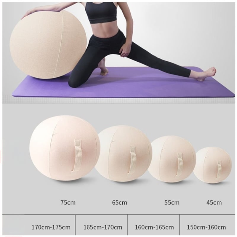 Set Pilates joga lopte s navlakom od pamuka-lina, anti-rupture, stolica za jogu za trudnoću, promjer 55/65/75 cm