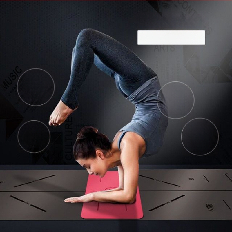 Joga paklājs – dabiskā kaučuka, 8 mm, āsanas līnija