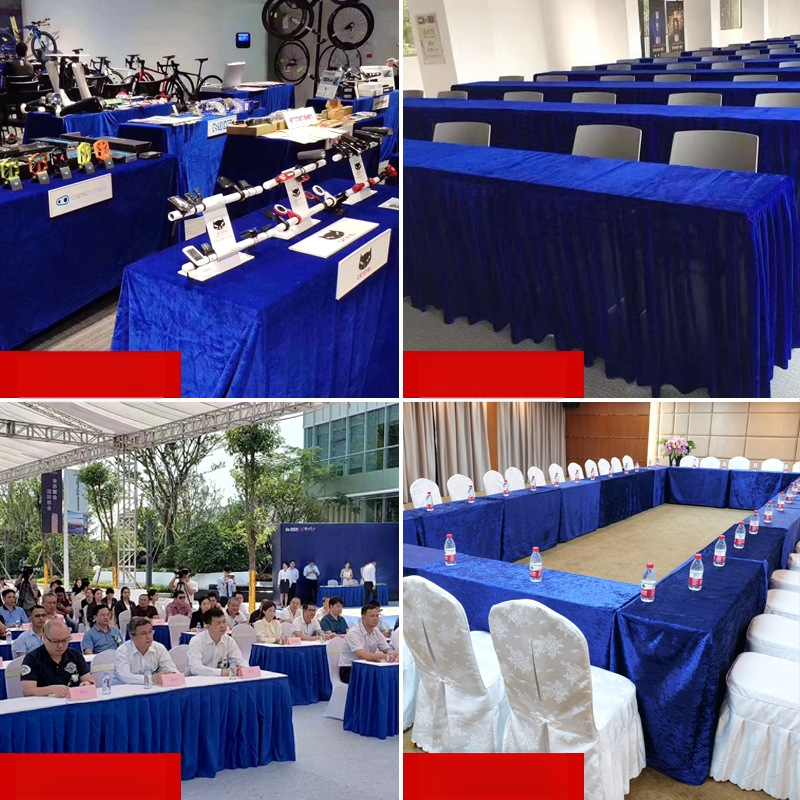 Staltiesė stalui iš veliūro, stačiakampė, konferencijoms ir biuro parodoms, viešbučio stilius