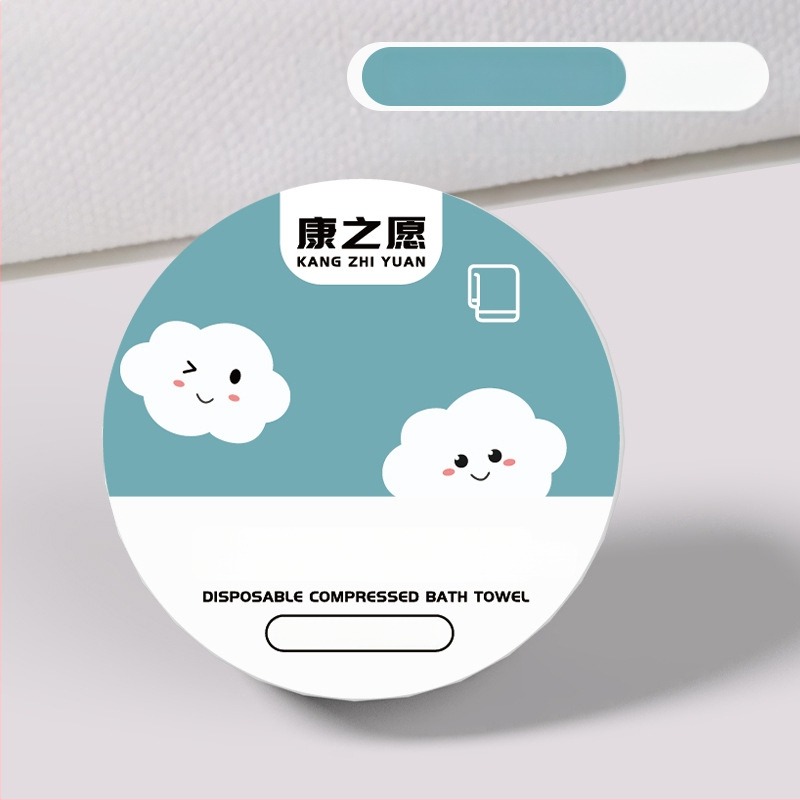 Vienkartinis kompresinis dušo rankšluostis iš augalinių pluoštų, 50 g ir daugiau, atskirai įpakuotas, nešiojamas veido rankšluostis kelionėms