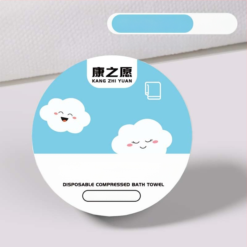 Vienkartinis kompresinis dušo rankšluostis iš augalinių pluoštų, 50 g ir daugiau, atskirai įpakuotas, nešiojamas veido rankšluostis kelionėms