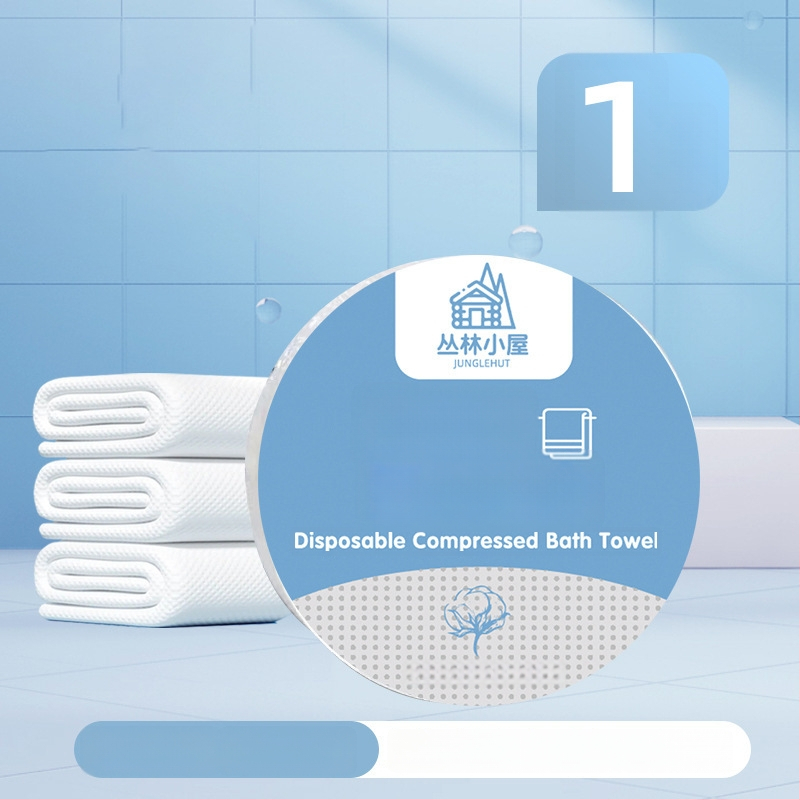 Vienkartinis kompresinis dušo rankšluostis iš augalinių pluoštų, 50 g ir daugiau, atskirai įpakuotas, nešiojamas veido rankšluostis kelionėms