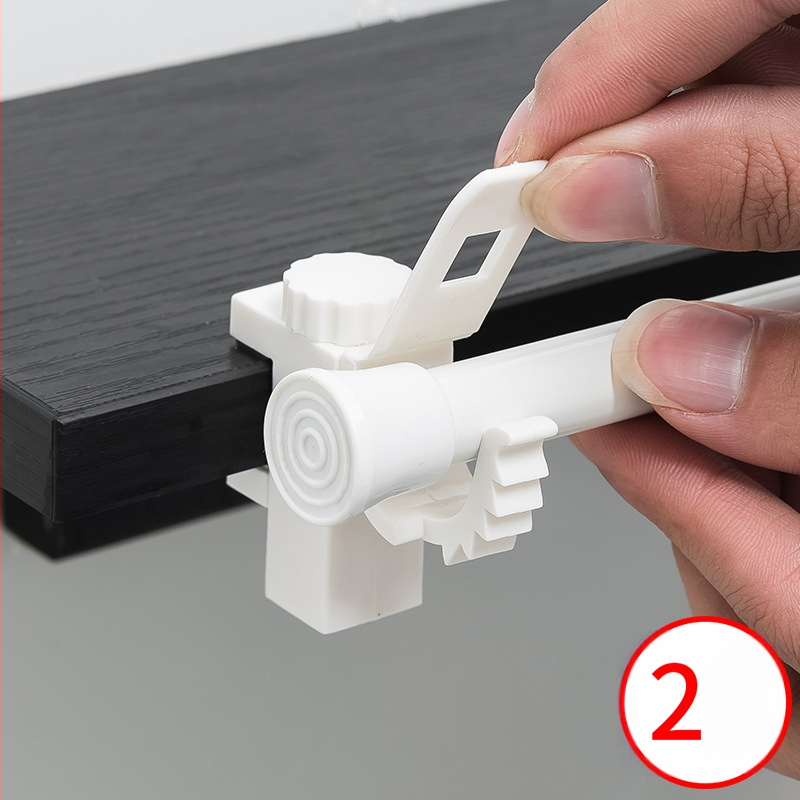 Bez urbšanas aizkariem āķis ar teleskopisku stieni, plastmasa, maksimālā slodze 5 kg, japāņu stilā, 2 gab.