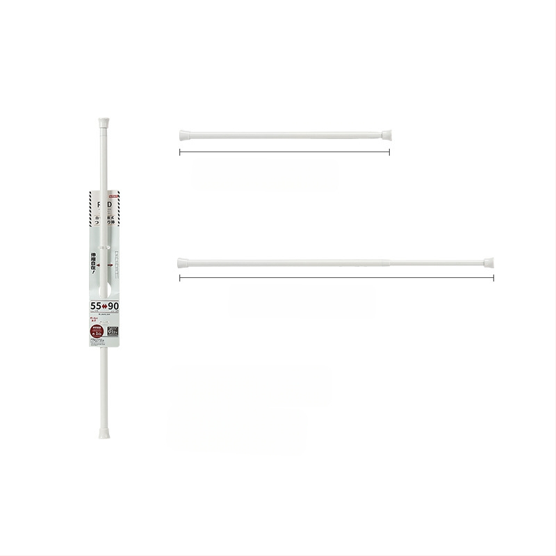 Bez urbšanas aizkariem āķis ar teleskopisku stieni, plastmasa, maksimālā slodze 5 kg, japāņu stilā, 2 gab.