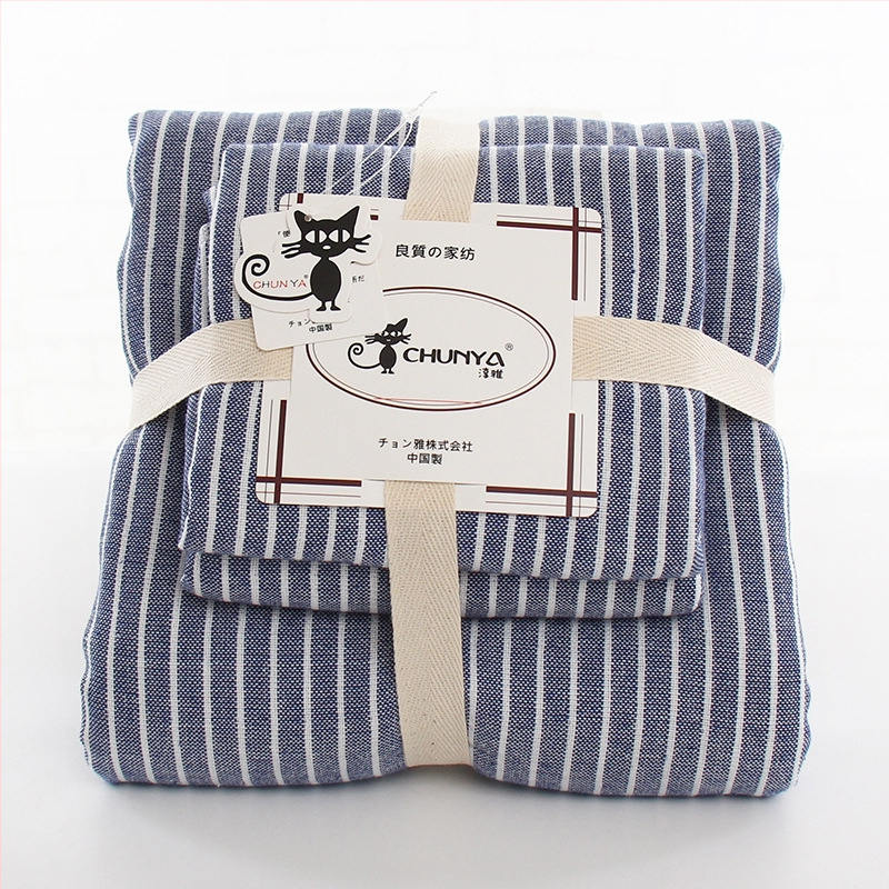 Jaapani stiilis puuvillaste rätikute komplekt karbis (3 tk), Jacquard kudumine, 550 GSM, logoga kohandamine