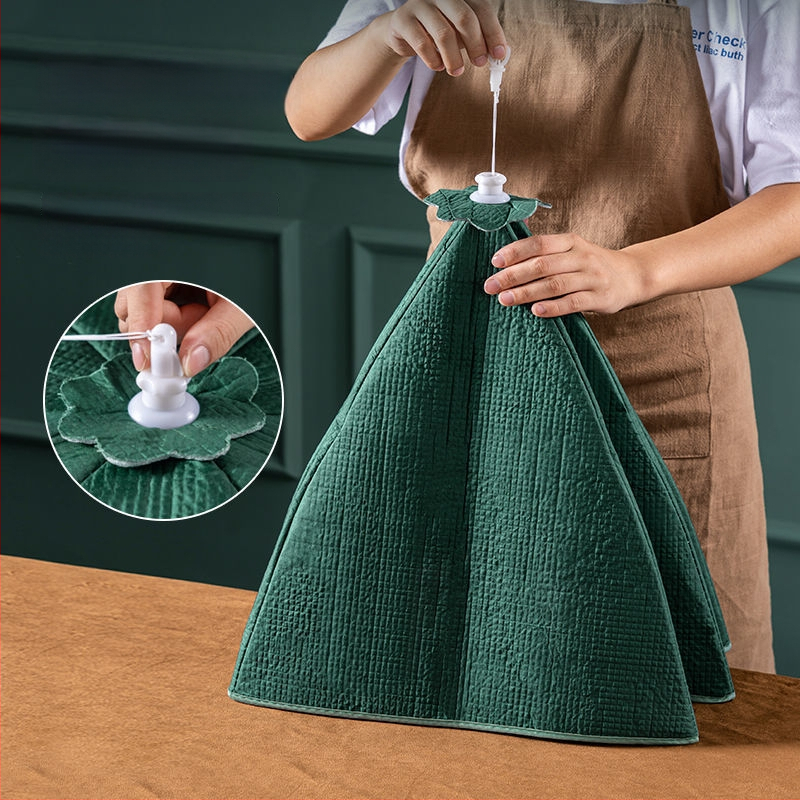 Soojendav toidukate võrgust materjalist, kokkukäiv söögilaua kate, kärbeste ja tolmu kaitse