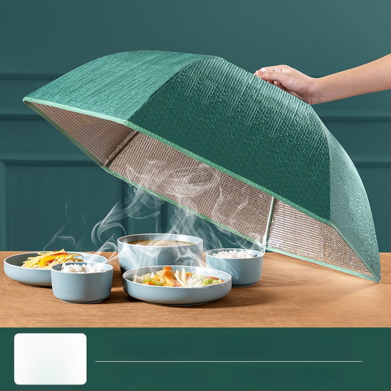 Soojendav toidukate võrgust materjalist, kokkukäiv söögilaua kate, kärbeste ja tolmu kaitse