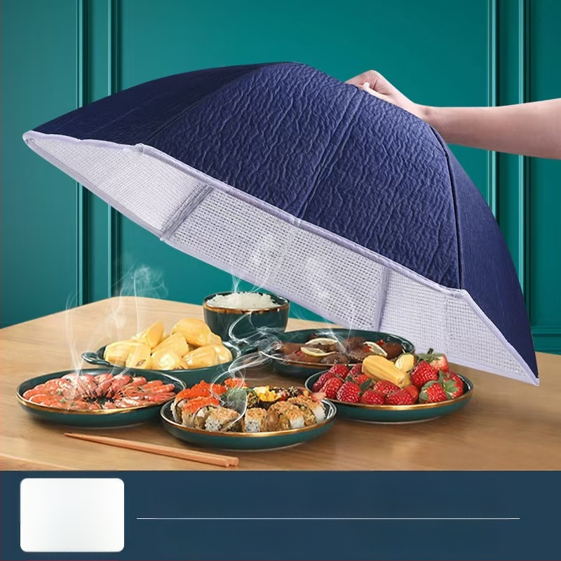 Soojendav toidukate võrgust materjalist, kokkukäiv söögilaua kate, kärbeste ja tolmu kaitse