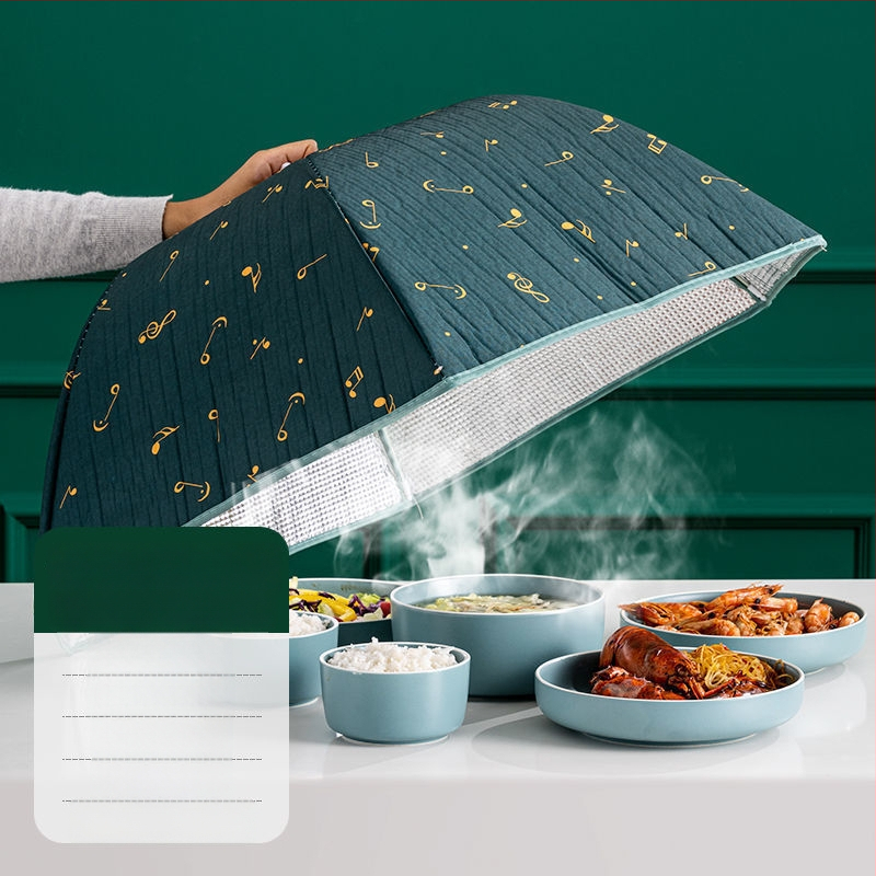 Soojendav toidukate võrgust materjalist, kokkukäiv söögilaua kate, kärbeste ja tolmu kaitse