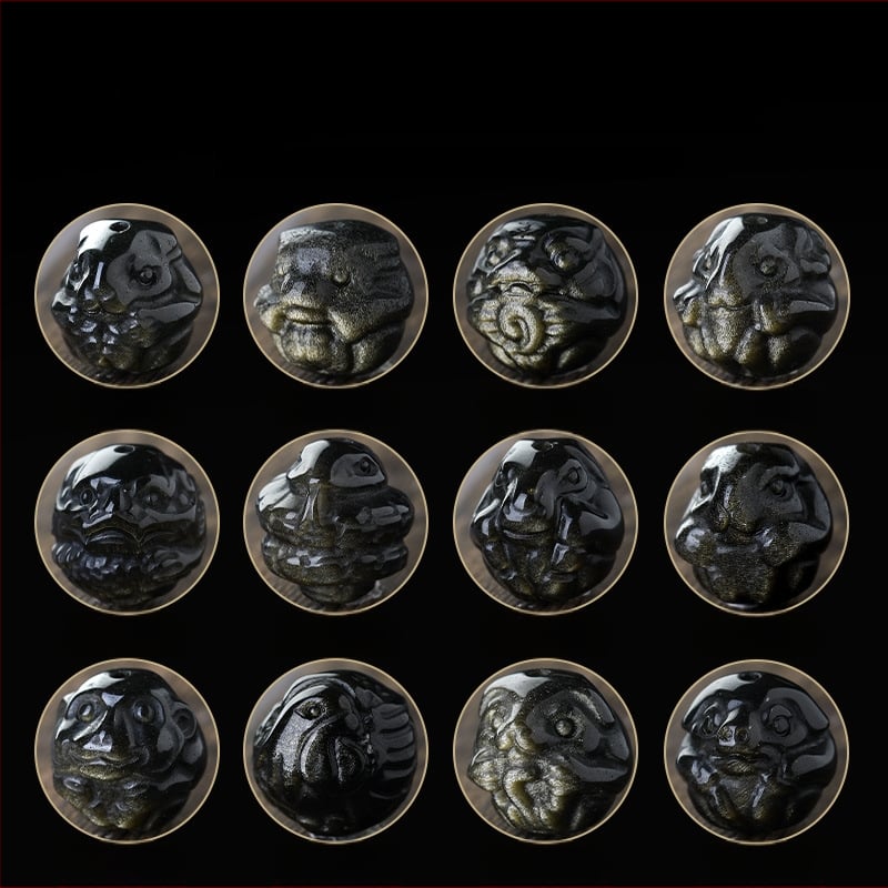 Zodiakide obsidiaanist käevõru helmestega DIY – vabad helmed, käsitöö, kõrgekvaliteediline vanaaegne stiil