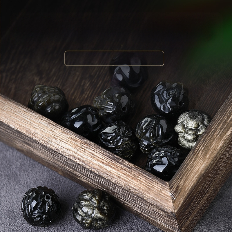 Zodiakide obsidiaanist käevõru helmestega DIY – vabad helmed, käsitöö, kõrgekvaliteediline vanaaegne stiil