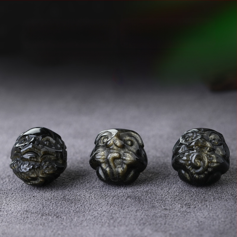 Zodiakide obsidiaanist käevõru helmestega DIY – vabad helmed, käsitöö, kõrgekvaliteediline vanaaegne stiil