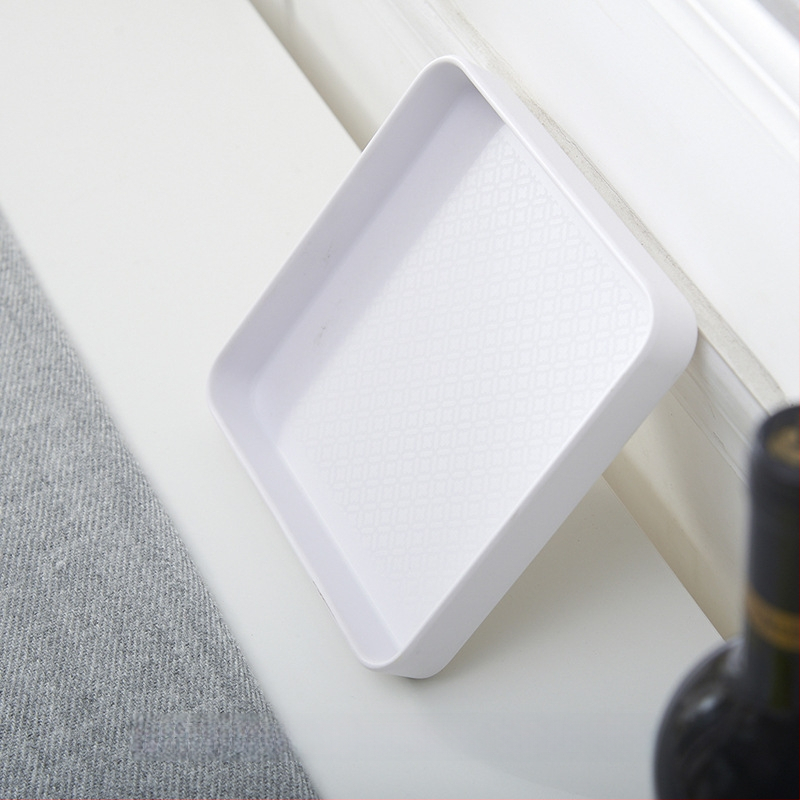 Πλαστικός τετράγωνος δίσκος οικιακής χρήσης, γεωμετρικό στυλ, απλός σχεδιασμός, κατάλληλος για φλυτζάνια τσαγιού, ποτήρια νερού και μικρές γλάστρες, διακόσμηση σε σκανδιναβικό ύφος