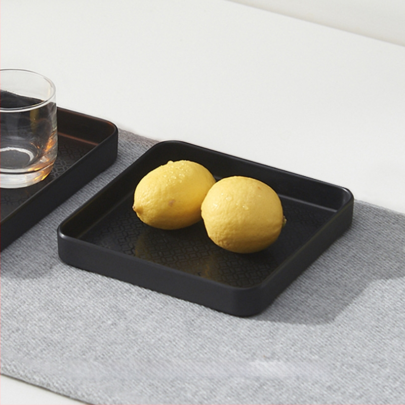 Πλαστικός τετράγωνος δίσκος οικιακής χρήσης, γεωμετρικό στυλ, απλός σχεδιασμός, κατάλληλος για φλυτζάνια τσαγιού, ποτήρια νερού και μικρές γλάστρες, διακόσμηση σε σκανδιναβικό ύφος