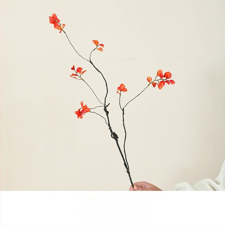 Zīda ziedu zari, vintage-wabi-sabi stilā ar rudens augļu izskatu, viens zars, šķirne 19037921829, mājas dekorācijai un fotogrāfiju rekvizītiem