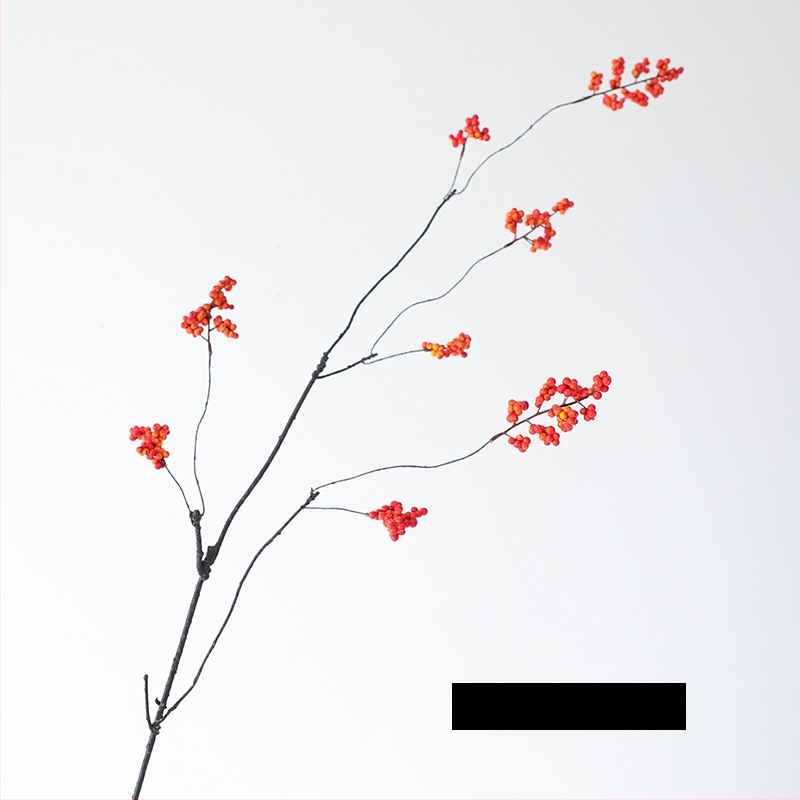 Zīda ziedu zari, vintage-wabi-sabi stilā ar rudens augļu izskatu, viens zars, šķirne 19037921829, mājas dekorācijai un fotogrāfiju rekvizītiem