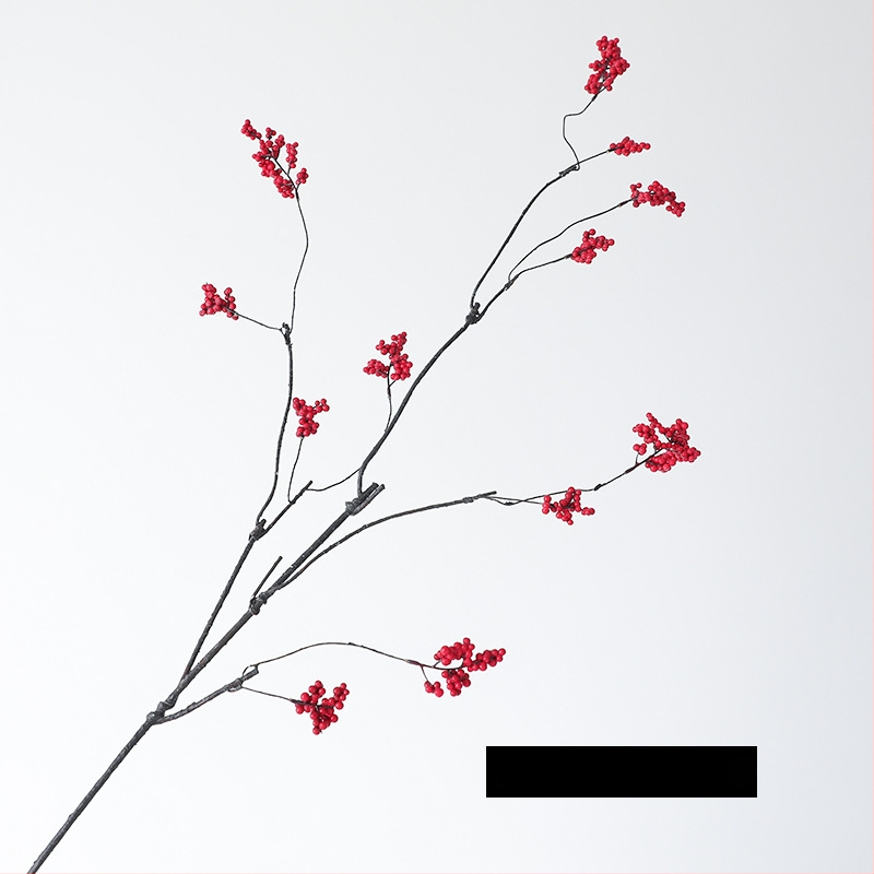 Zīda ziedu zari, vintage-wabi-sabi stilā ar rudens augļu izskatu, viens zars, šķirne 19037921829, mājas dekorācijai un fotogrāfiju rekvizītiem