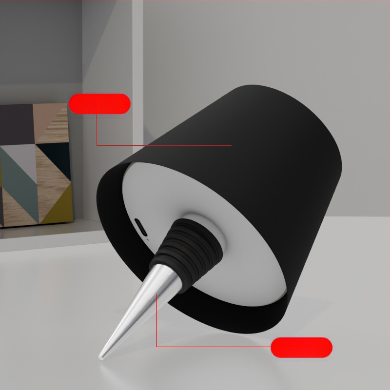 Veinipudelilamp baaratmosfääriga valgus (laetav aku, LED valgus, puutetundlik lüliti, PVC varjund)