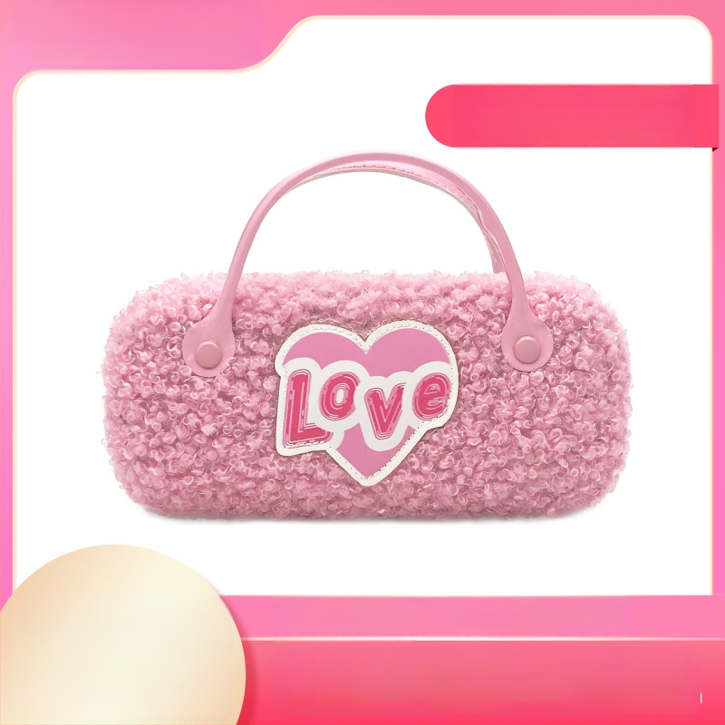 Vaikų akinių dėklas su papuošalų saugykla ir nešiojamu kosmetikos krepšeliu, siuvinėta medžiaga, gyvūnų motyvas