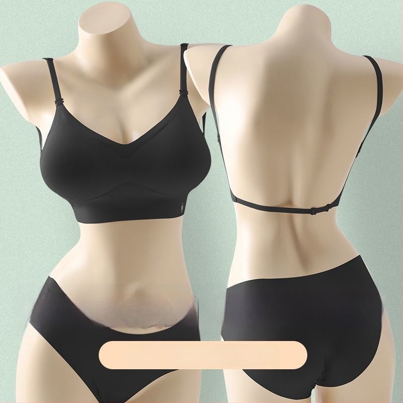 Melltartó, vezeték nélküli, összegyűjtött kosarak, U-hát, 3/4 kosár, levehető dupla vállpántok, formázott kosár (felső rész vékony, alsó rész vastag) | nylon