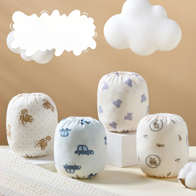 Bērnu 100% kokvilnas piedurknes ar karikatūras rakstu, košļājamās, pret netīrumiem, universālas, zīmols Blue Dad, vecuma grupai 0–8 gadi (0–1, 1–3, 3–8)