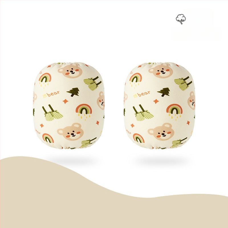 Zīdaiņu roku aizsargi no 100% kokvilnas — pret netīrumiem, reljēts karikatūru raksts, universāls, vecums 0–8 gadi