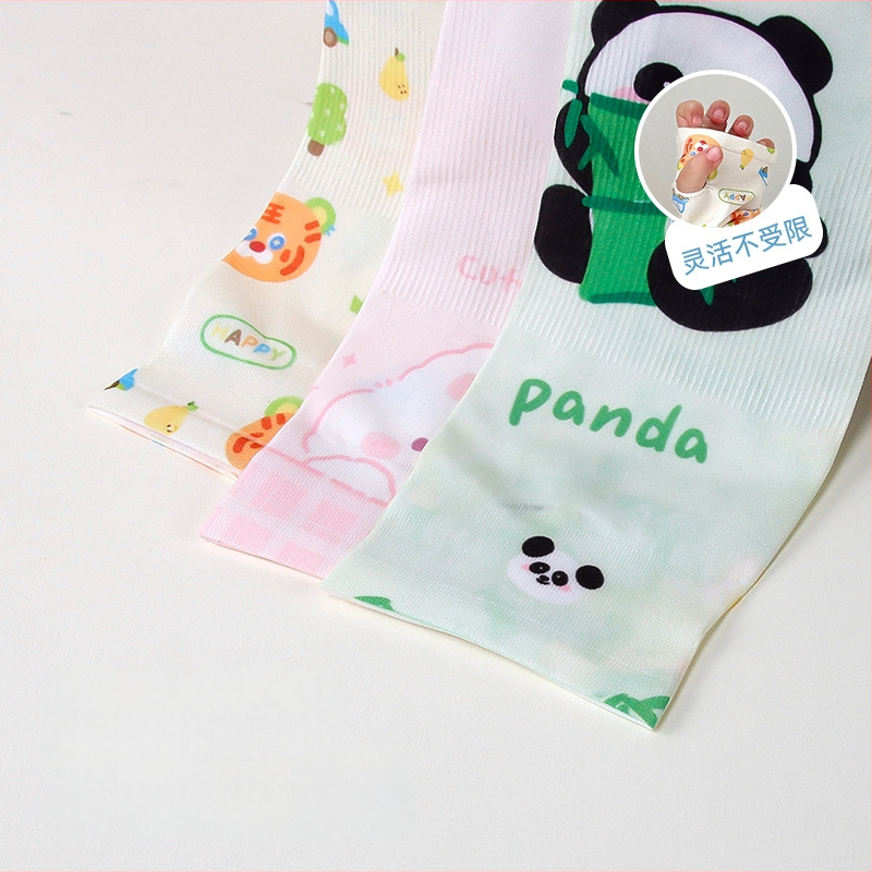 Bērnu UV aizsargrokas piedurknes ar karikatūras rakstu – Ice Silk, Nailons, Unisex, 1–13 gadi