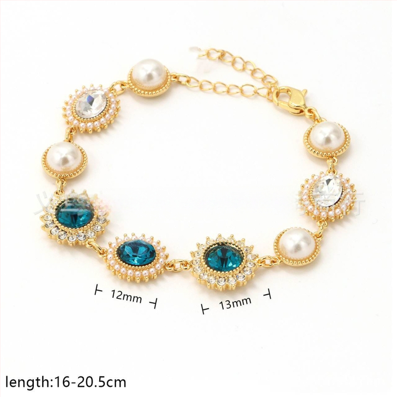 Safiiride ja pärlitega käevõru retro Barokse palee stiilis, geomeetriline kujundus, sulam, elektroplaadimine, naistele.