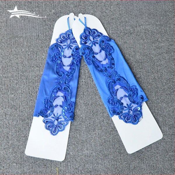 Meitenēm bezpirkstu mežģīņu cimdi, kāzu tērpa aksesuārs, izšūti, vienkrāsains dizains