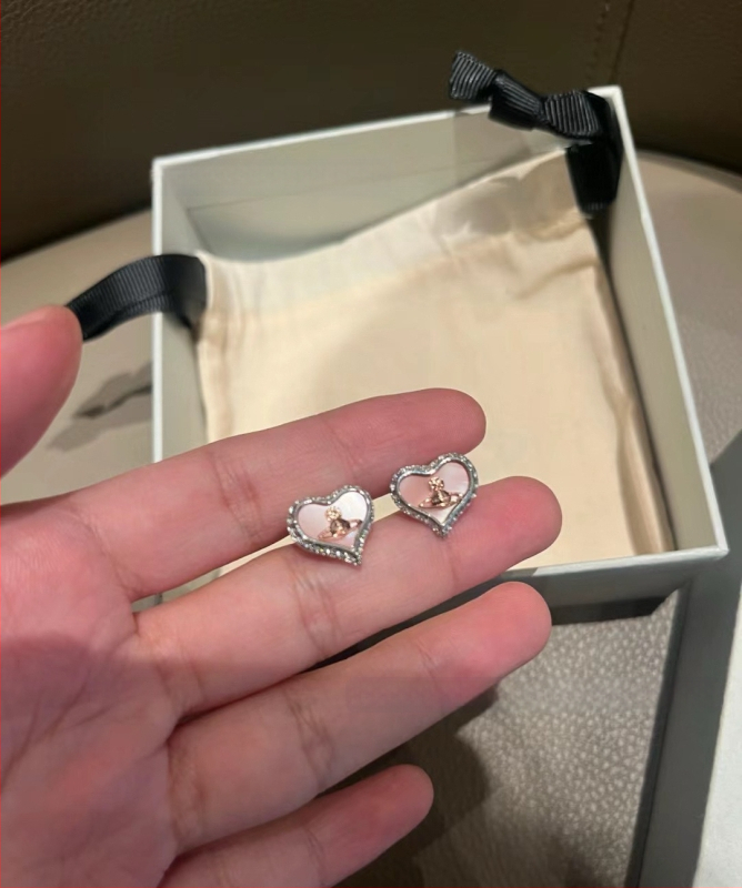 Kõrvarõngad südamekujuline lipsukujundusega, sulam, elektroplaaditud, kerge luksusstiil