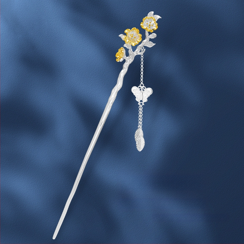 Vase juukseklips liblika sagulitega, rahvusliku stiiliga, geomeetriline kujundus, elektroplaaditud, eraldi pakendis