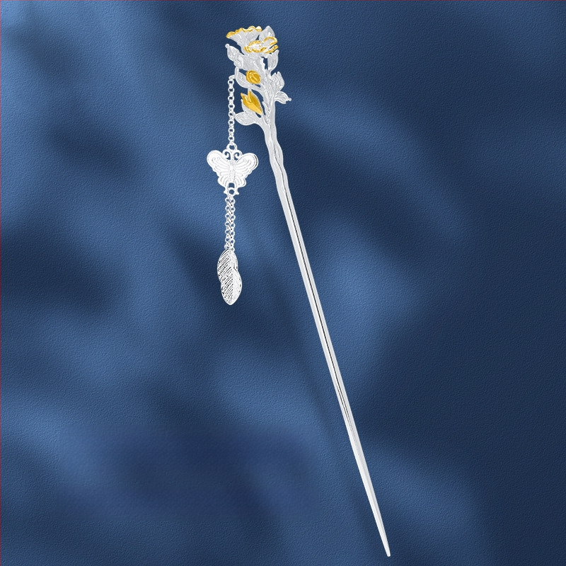 Vase juukseklips liblika sagulitega, rahvusliku stiiliga, geomeetriline kujundus, elektroplaaditud, eraldi pakendis