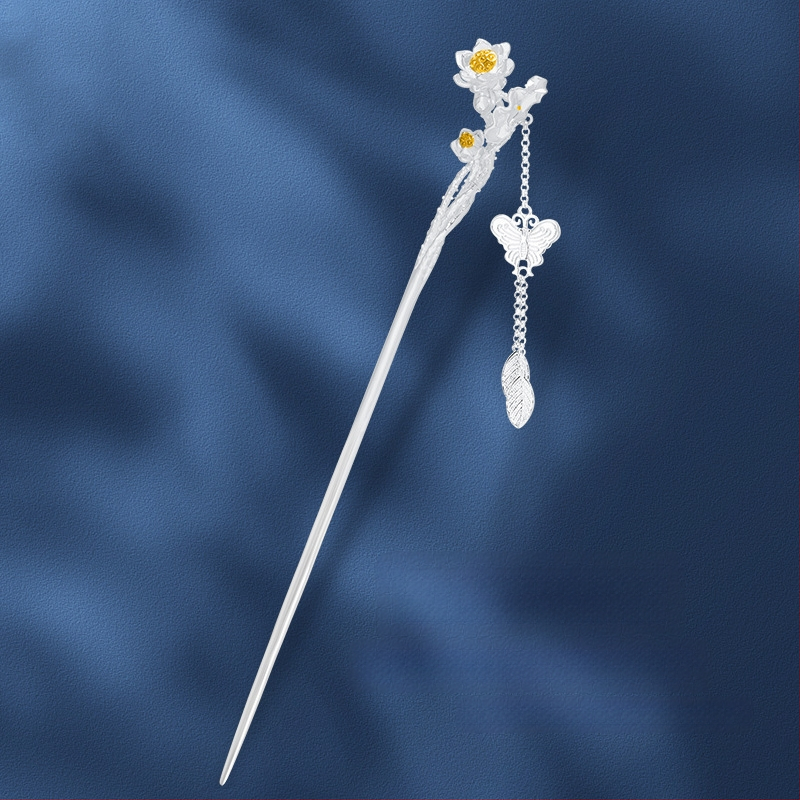 Vase juukseklips liblika sagulitega, rahvusliku stiiliga, geomeetriline kujundus, elektroplaaditud, eraldi pakendis