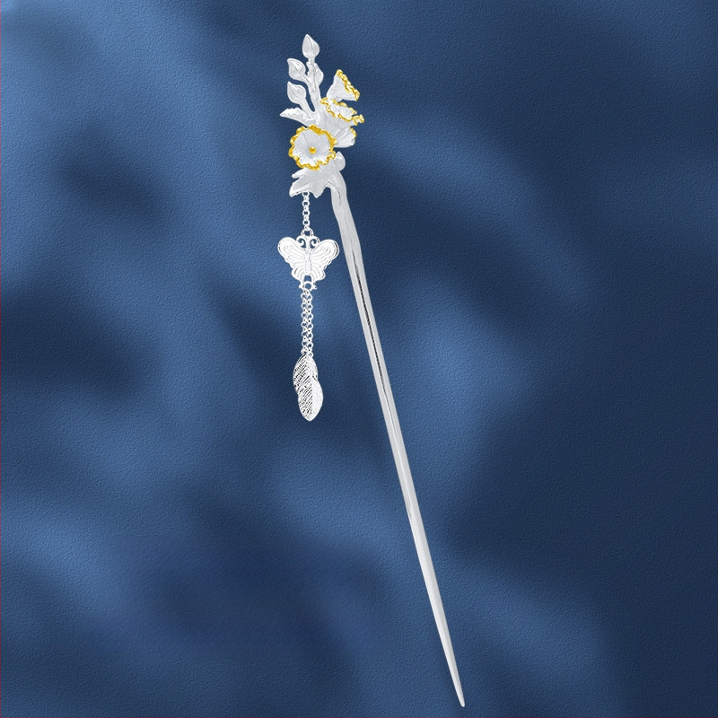 Vase juukseklips liblika sagulitega, rahvusliku stiiliga, geomeetriline kujundus, elektroplaaditud, eraldi pakendis