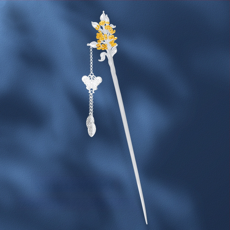 Vase juukseklips liblika sagulitega, rahvusliku stiiliga, geomeetriline kujundus, elektroplaaditud, eraldi pakendis