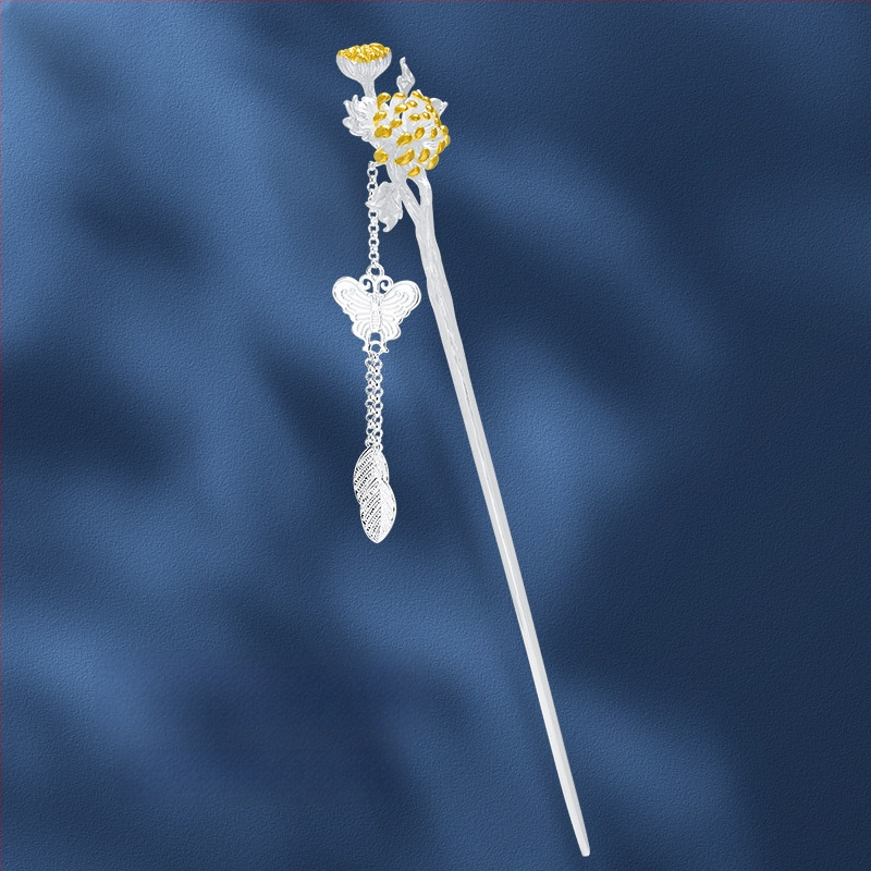 Vase juukseklips liblika sagulitega, rahvusliku stiiliga, geomeetriline kujundus, elektroplaaditud, eraldi pakendis